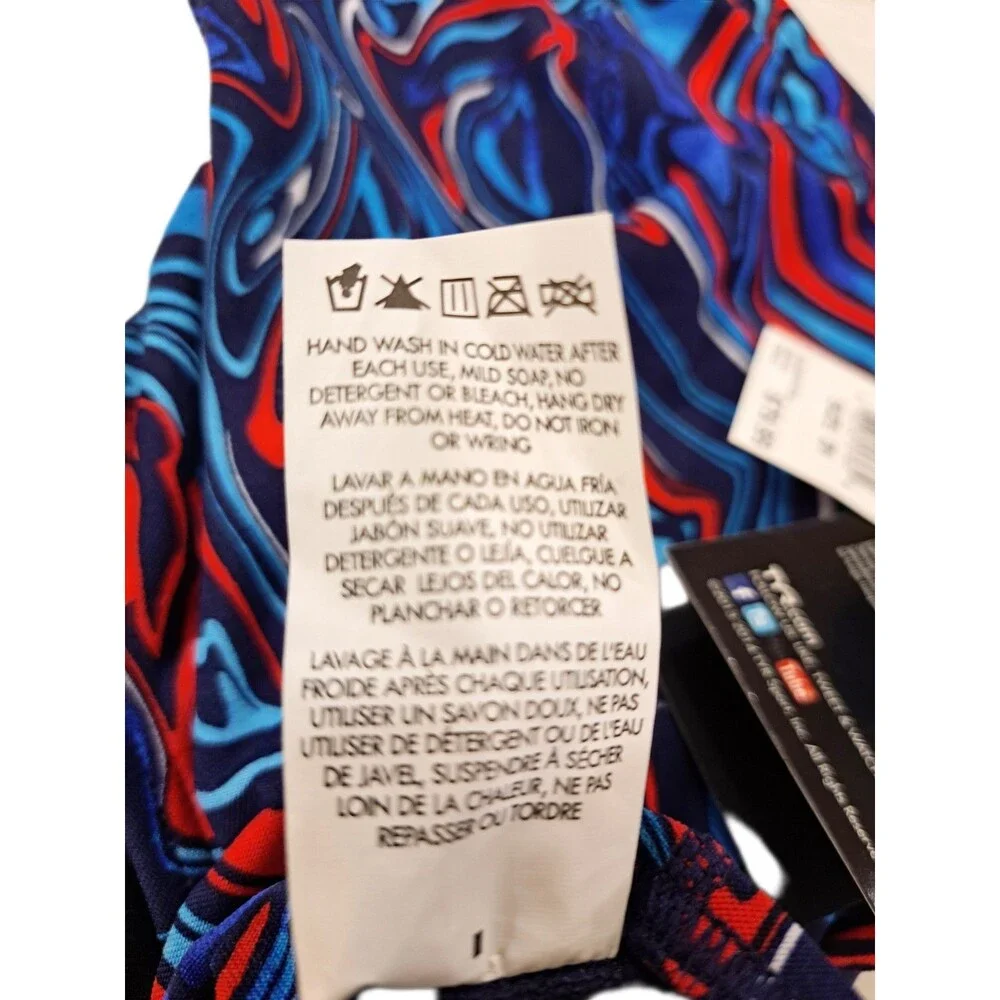 TYR Heatwave Cutoutfit One-pc Swimsuit Blue Red THW7A Size 24 | Girls 7/8 $80